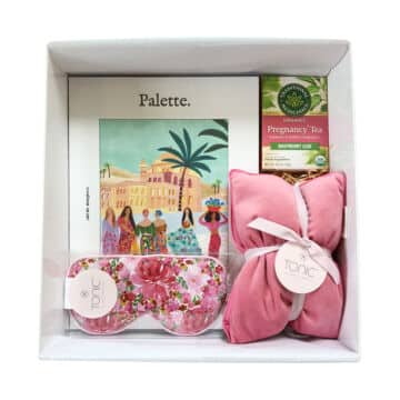 Pregnancy pampering gift box with calming tea and self-care items